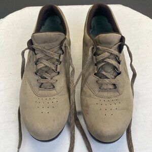 SAS Free Time Shoes Women's 10M Wide Beige Taupe Nubuck Leather Comfort Sneakers